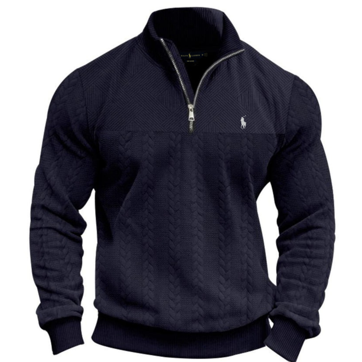 Maglione in Maglia Testurizzata con Mezza Zip 2026 - Vendita di Liquidazione