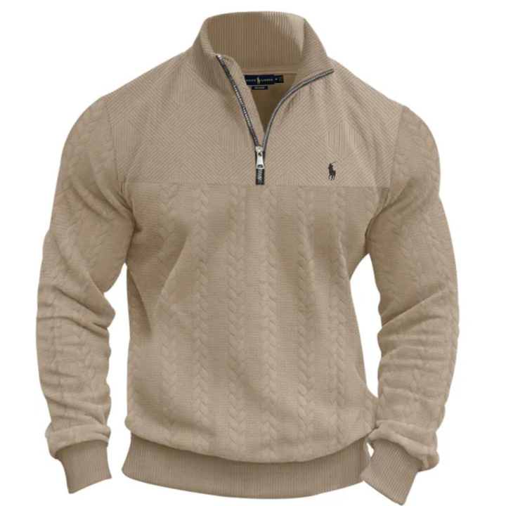 Maglione in Maglia Testurizzata con Mezza Zip 2026 - Vendita di Liquidazione