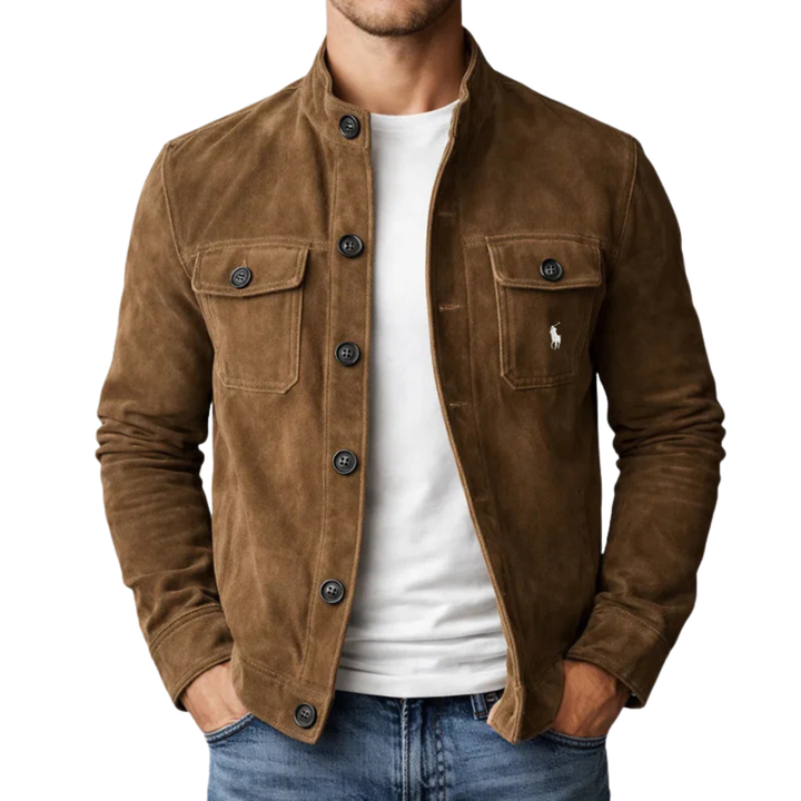 Giacca Classica Stile Scamosciato con Bottoni - Saldi di Fine Serie