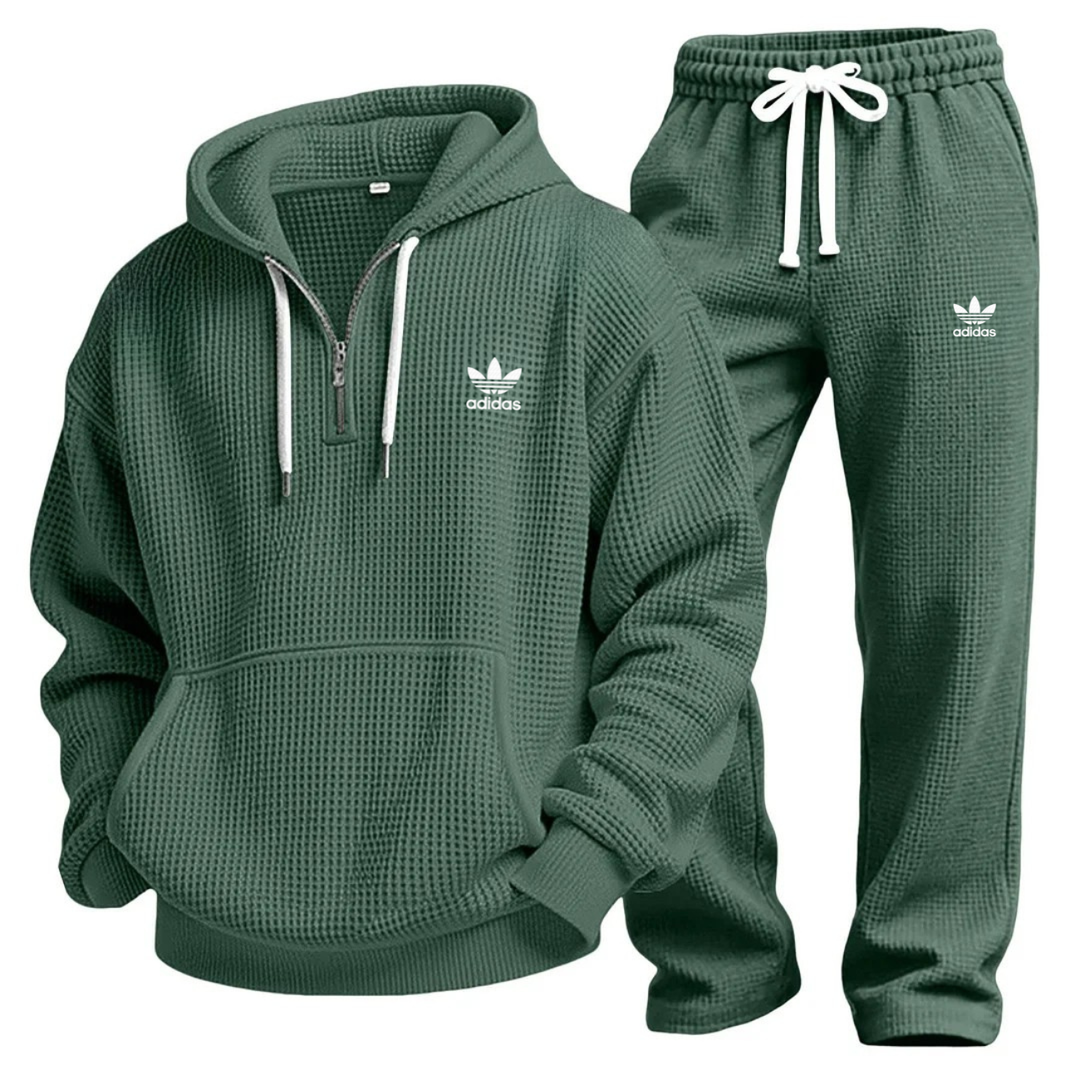 Set Performance in Maglia a Nido d’Ape con Felpa con Cappuccio e Jogger - Saldi di Liquidazione