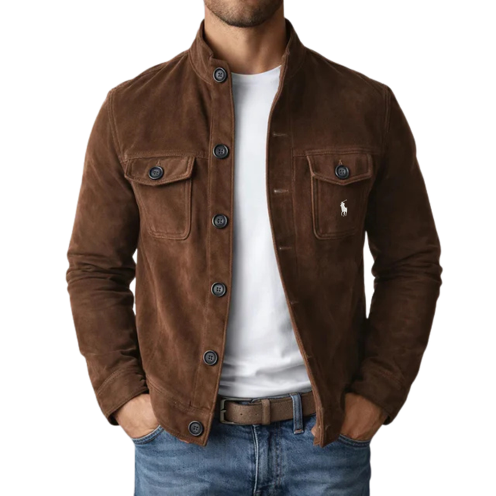 Giacca Classica Stile Scamosciato con Bottoni - Saldi di Fine Serie