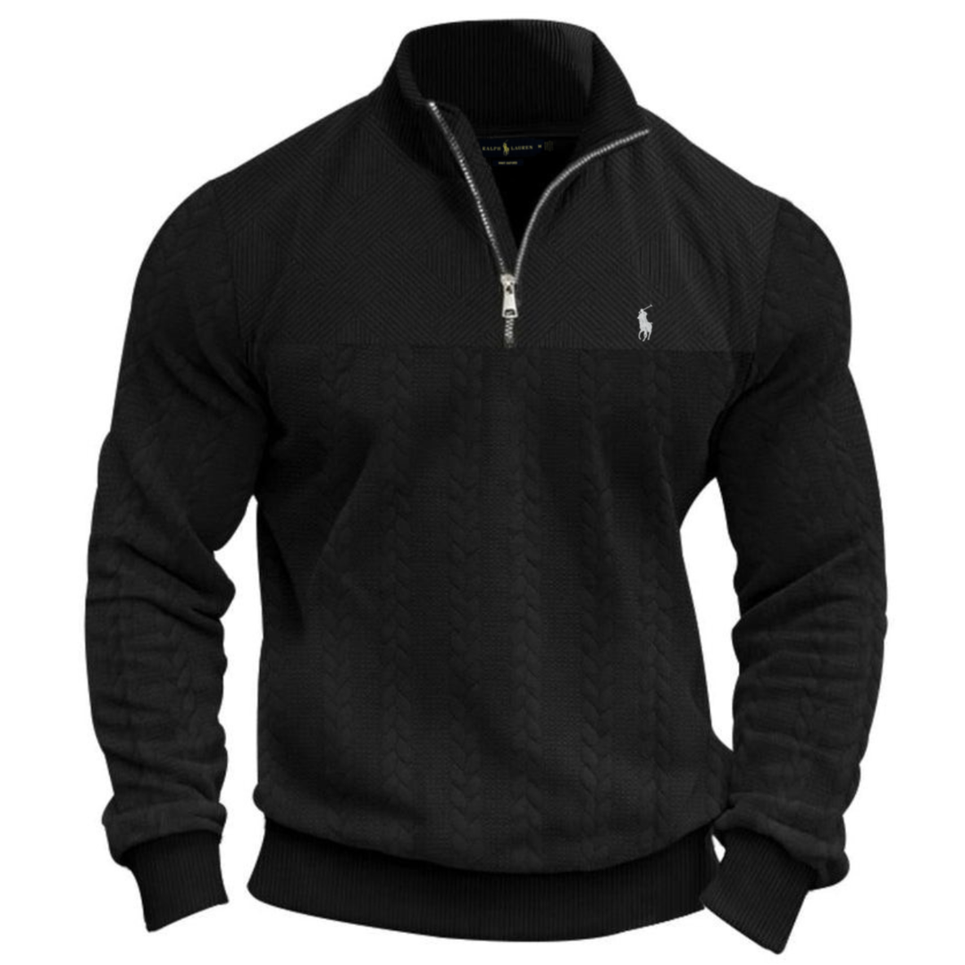 Maglione in Maglia Testurizzata con Mezza Zip 2026 - Vendita di Liquidazione