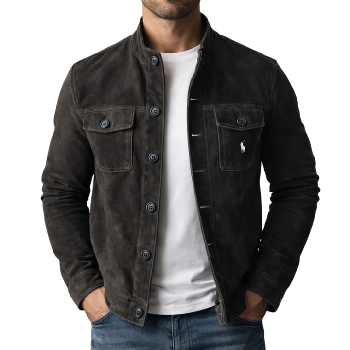 Giacca Classica Stile Scamosciato con Bottoni - Saldi di Fine Serie