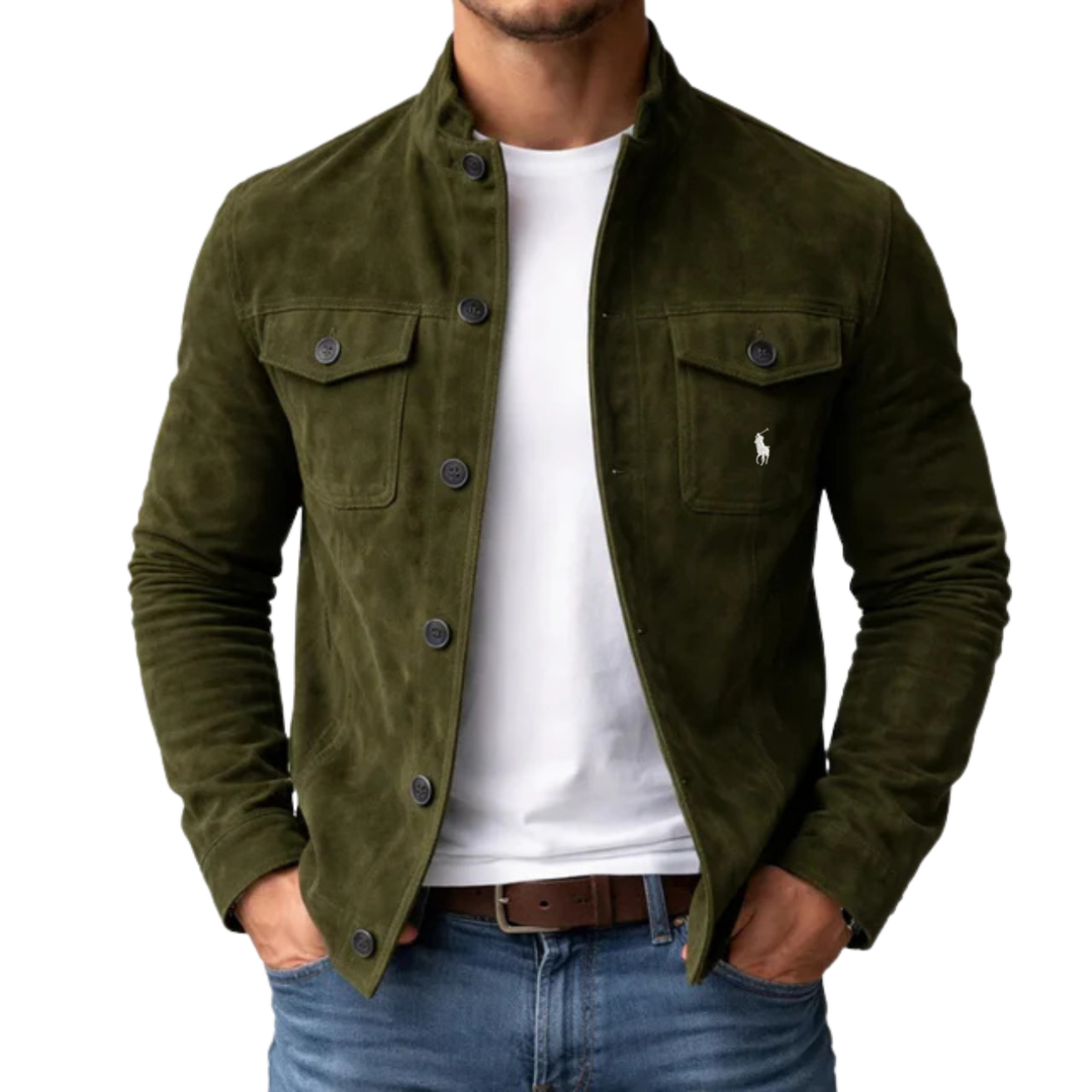 Giacca Classica Stile Scamosciato con Bottoni - Saldi di Fine Serie